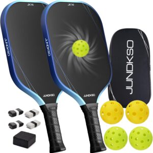 pickleball paddles, set of 2, composite carbon fiber, usapa compliant, pickle rackets, portable outdoor sports equipment for adults, men and women, training or game gift set