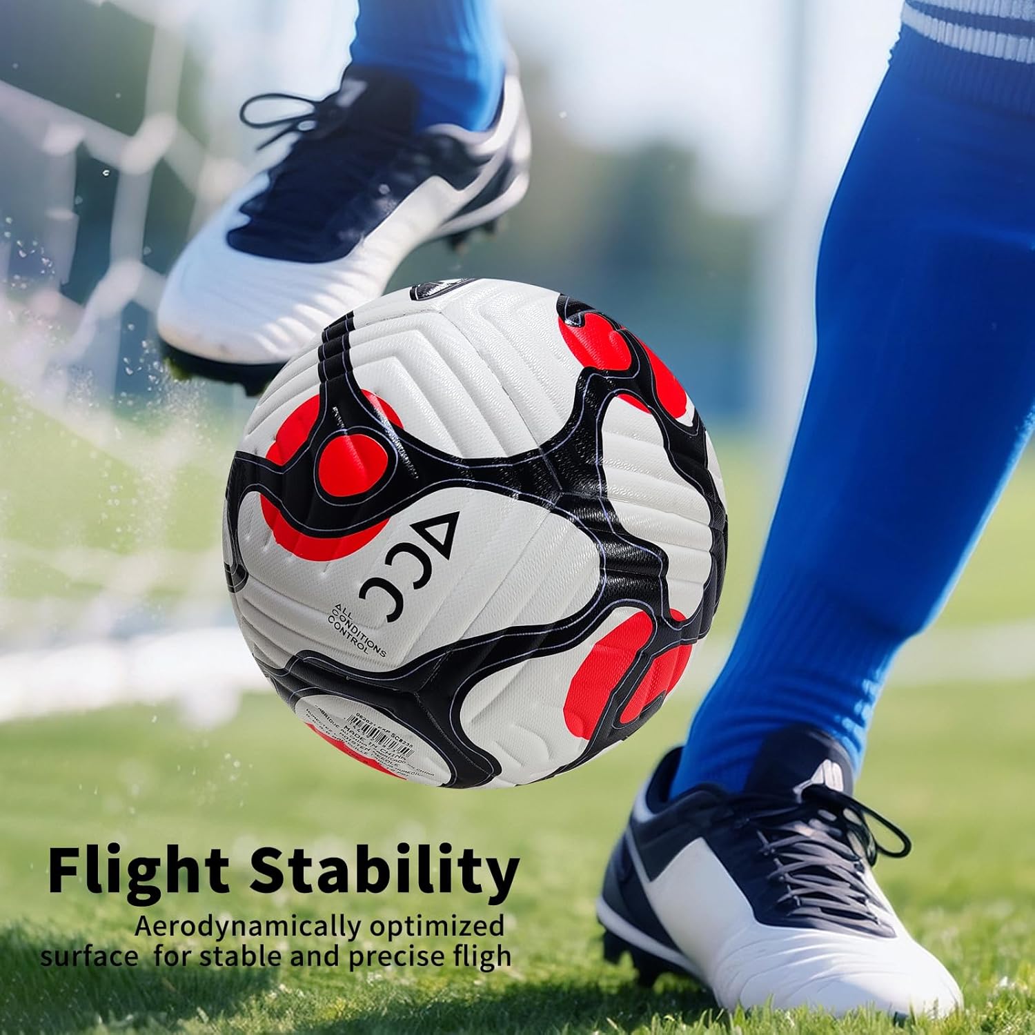 soccer ball size 5 with pump, waterproof pu leather professional training & official match ball, includes inflation needle & net storage bag for outdoor & indoor games soccer ball size 5 with pump, waterproof pu leather professional training & official match ball, includes inflation needle & net storage bag for outdoor & indoor games