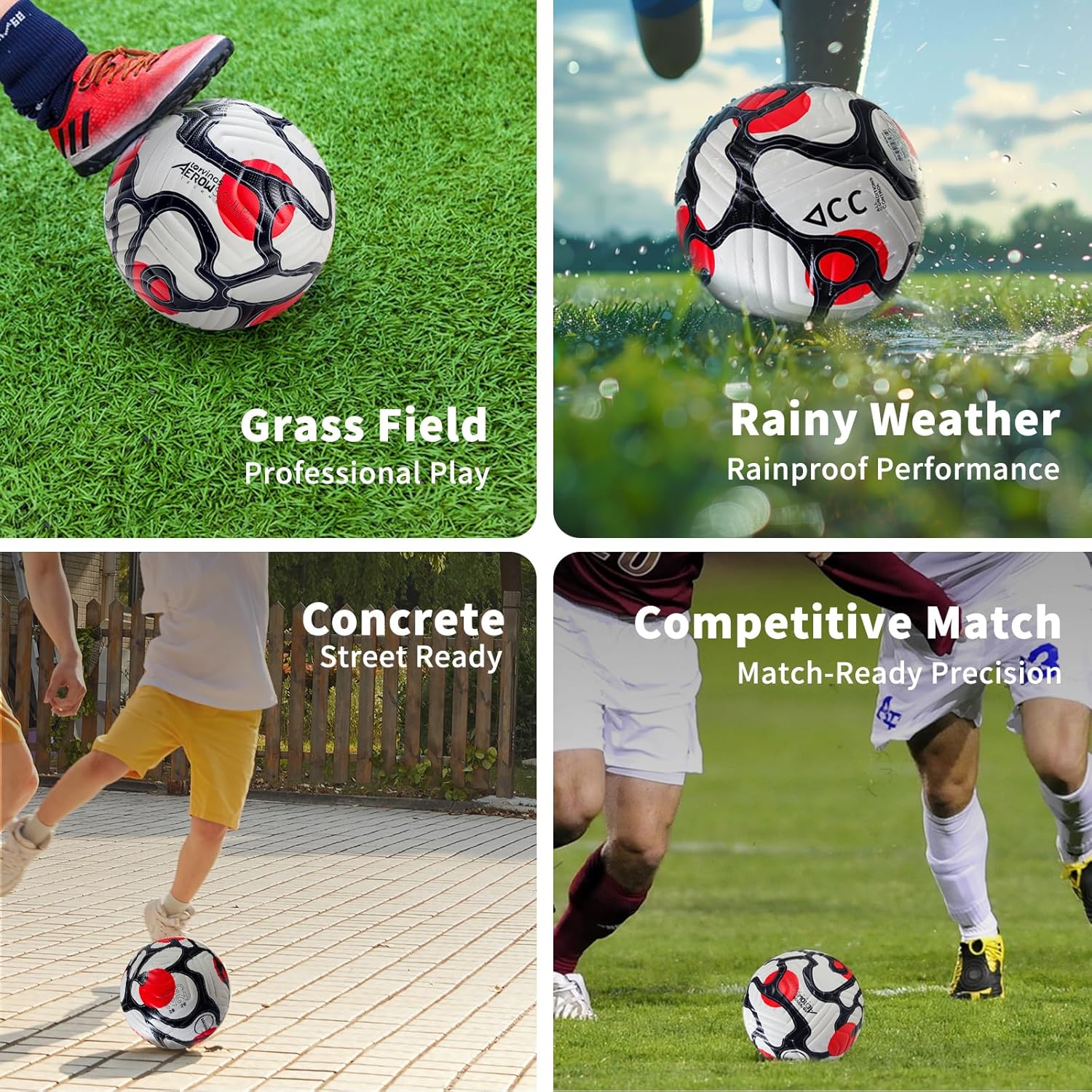 soccer ball size 5 with pump, waterproof pu leather professional training & official match ball, includes inflation needle & net storage bag for outdoor & indoor games soccer ball size 5 with pump, waterproof pu leather professional training & official match ball, includes inflation needle & net storage bag for outdoor & indoor games